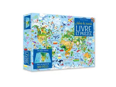 USBORNE - Coffret Atlas du monde (Livre + puzzle de 300 pieces) - Baer, Sam + Ragondet, Nathalie + C