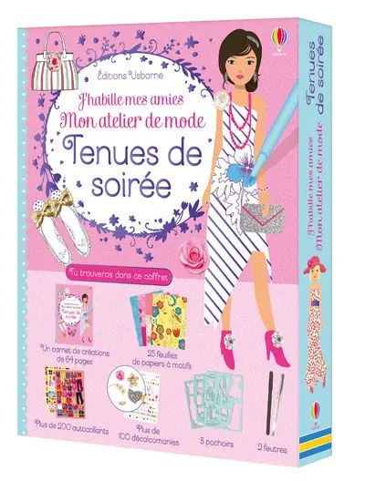USBORNE - Coffret J'habille mes amies - Mon atelier de mode - Tenues de soiree - Watt, Fiona + Baggo