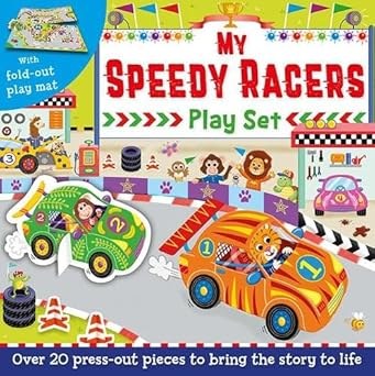 IGLOO BOOKS - Press Out And Play Board - My Speedy Racers Play Set