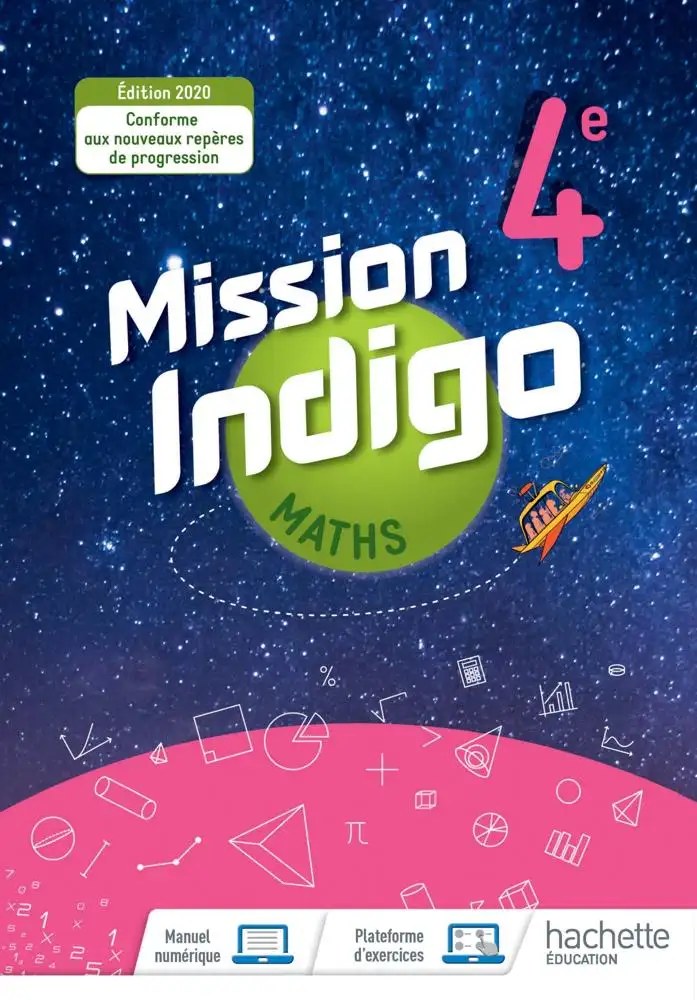 HACHETTE - Maths Mission Indigo 4eme 20 Livre