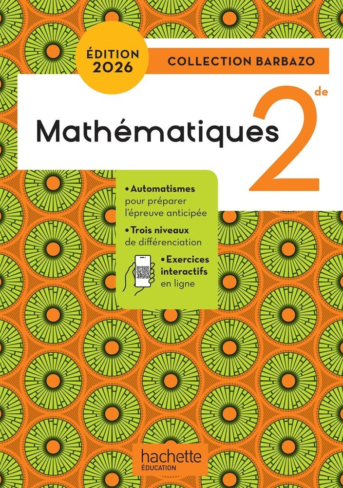 HACHETTE EDUC - Barbazo Mathematique 2nd 2026
