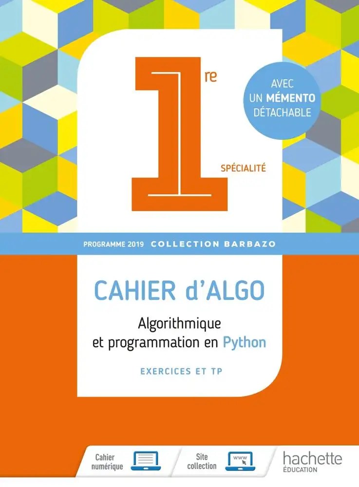HACHETTE - Maths Barbazo Algo 1re Cahier 19