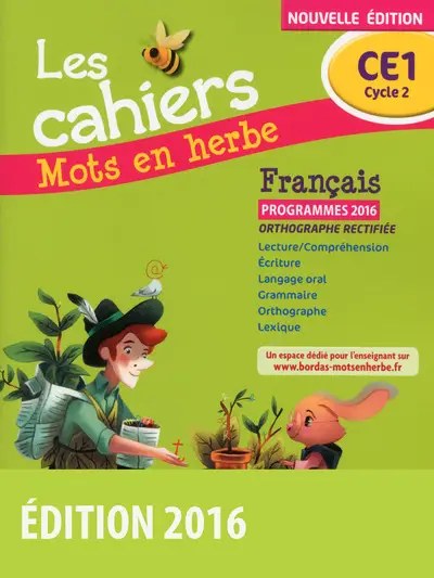 BORDAS - Mots En Herbe Ce1 Ex Prog 16