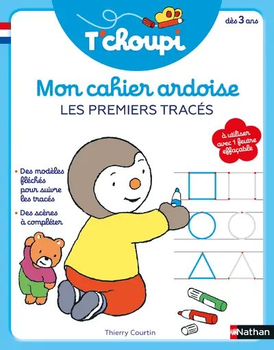 NATHAN - T'Choupi Mon cahier ardoise : Les premiers traces - Courtin, Thierry