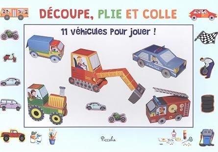 PICCCOLIA - Decoupe  Plie Et Colle - 11 Vehicules Pour Jouer