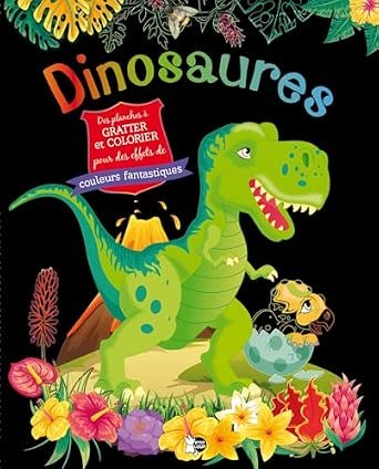 P'TIT LOUP - Des Planches a Gratter Et Colorier - Dinosaures