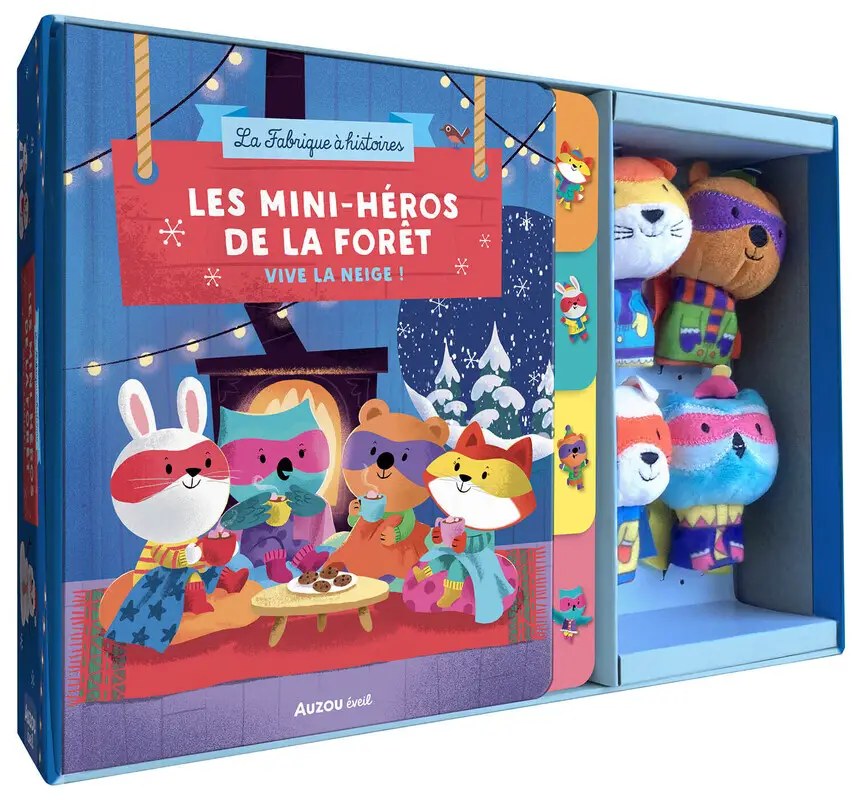 PHILIPPE AUZOU - Coffret marionnettes a doigts - les mini-heros de la foret - Vive la neige